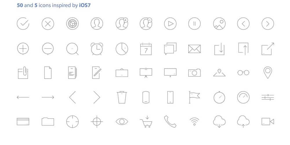 Free iOS7 Inspired Vector Icons