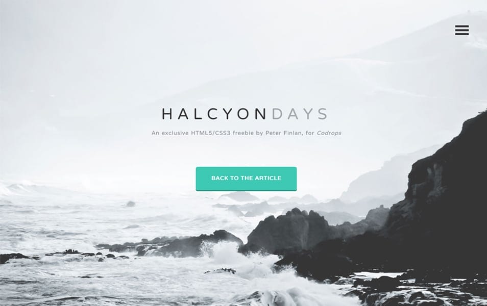 Halcyon Days - One Page Website Template