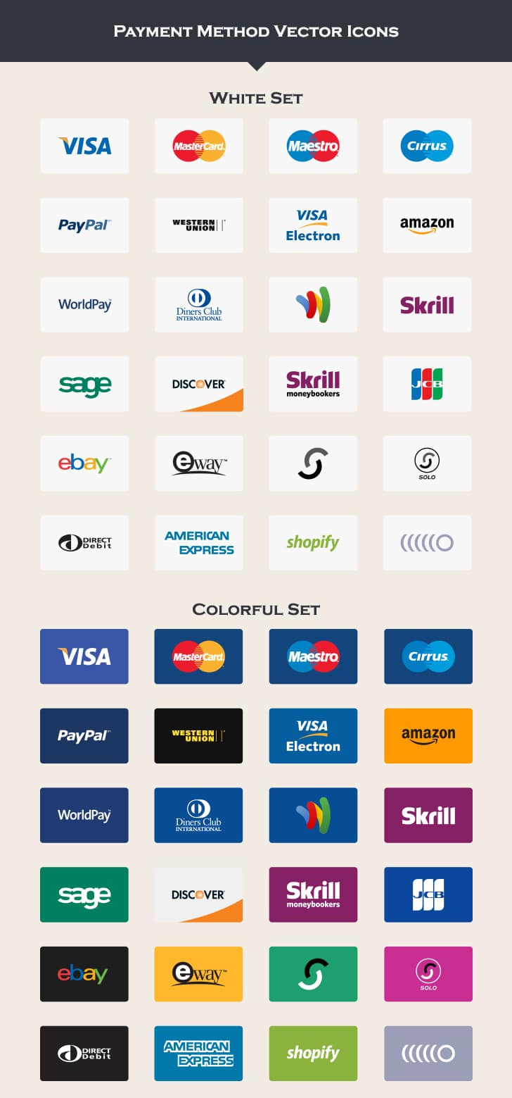 Payment Method Vector Icons Payment Method Vector Icons