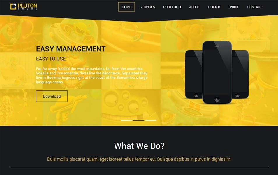 Pluton Free Single Page Bootstrap Html Template