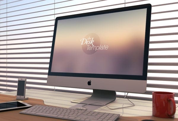 The Desk Template Apple PSD mockups