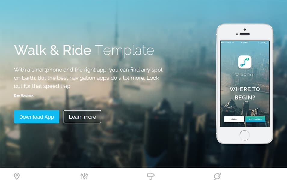 Walk & Ride One Page Website Template