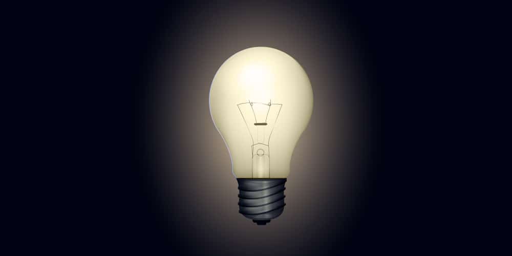 Bright Light Bulb Vector Icon In Illustrator