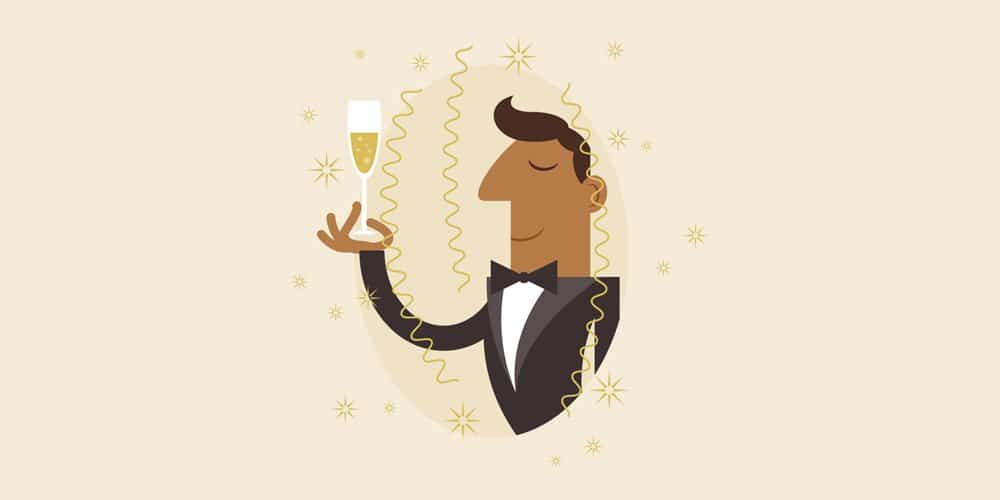 Champagne Celebration Illustration 