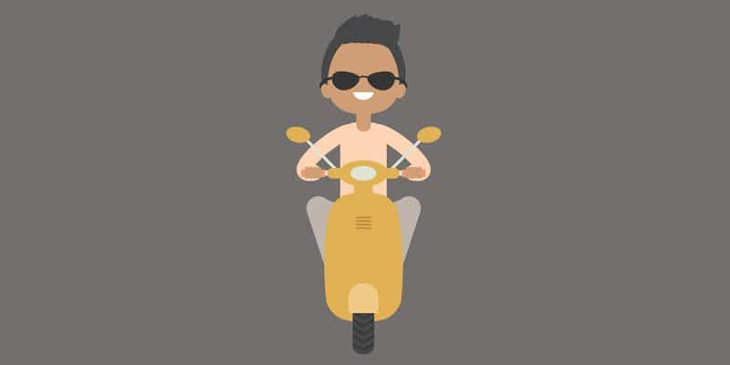 Create an Illustration of a Boy on a Scooter