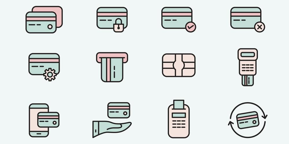 Free Payment Method & Credit Card Icon Set 20 Credit Card Vector Icons