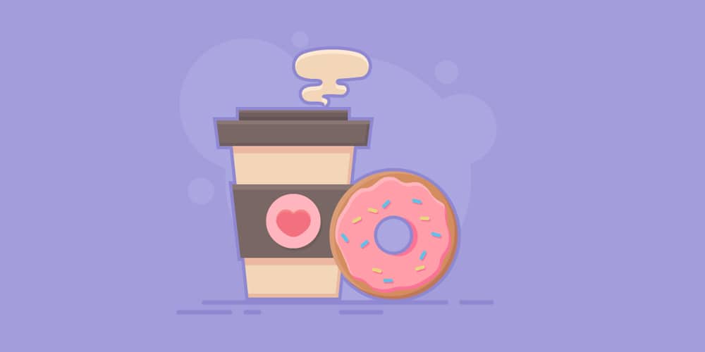 Draw a Coffee and Donut Vector