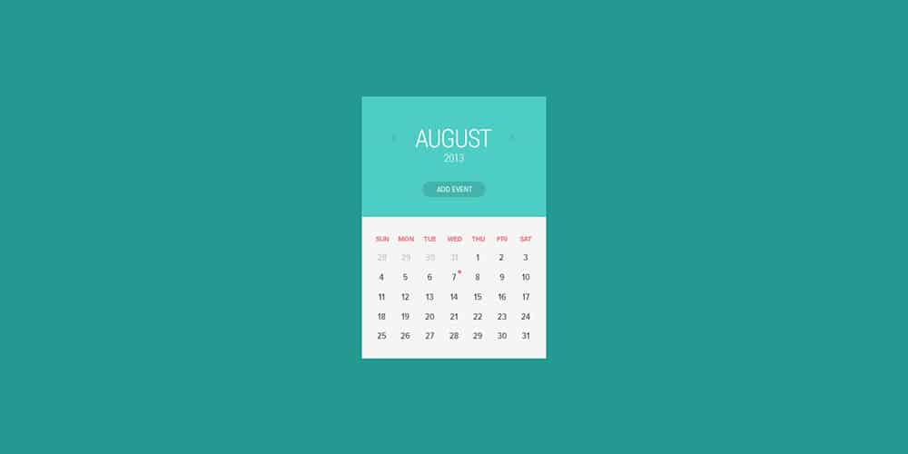 Flat Calendar Widget PSD