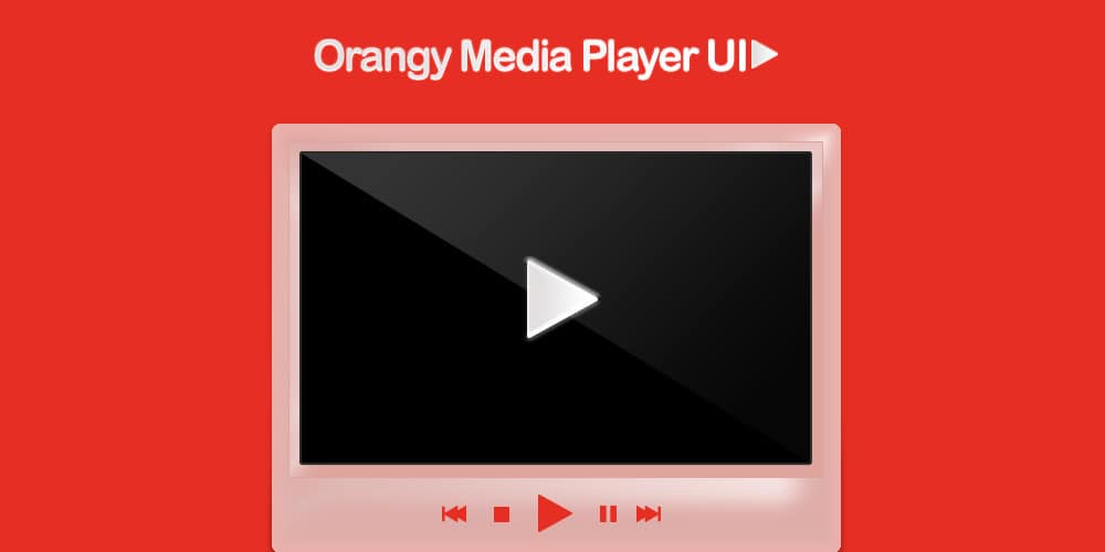 Free Orangy Media Player UI PSD