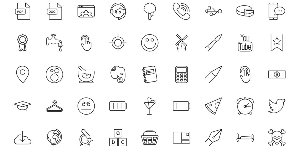 Free Vector Line Icons Set