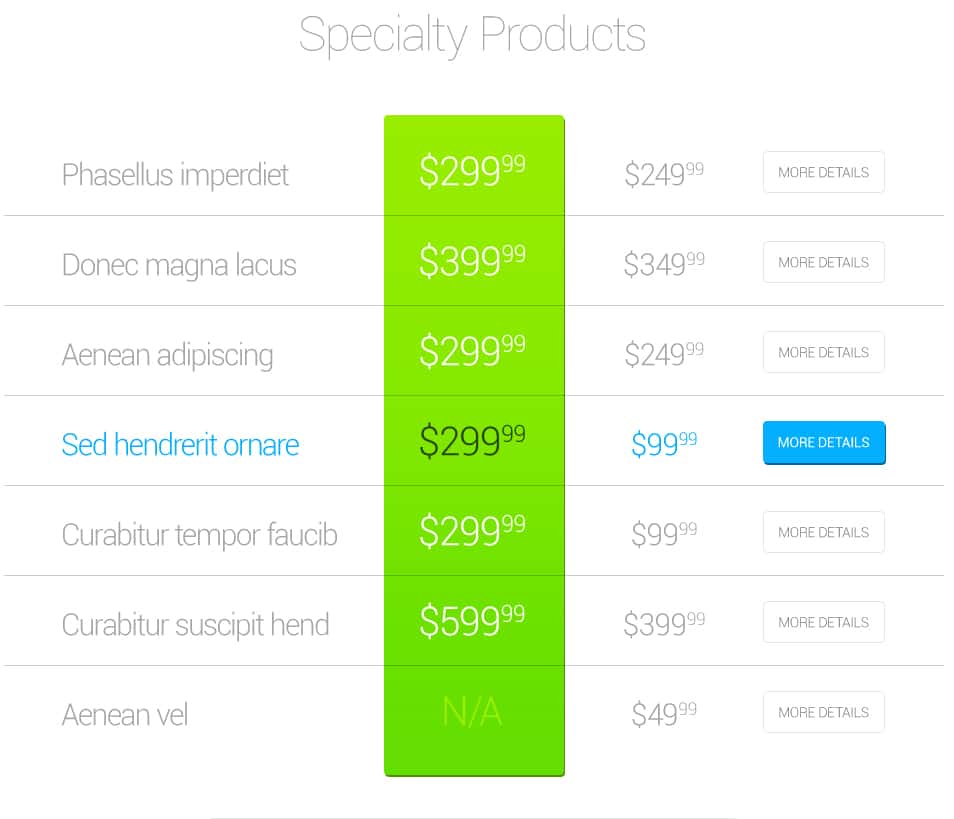 Product Pricing PSD