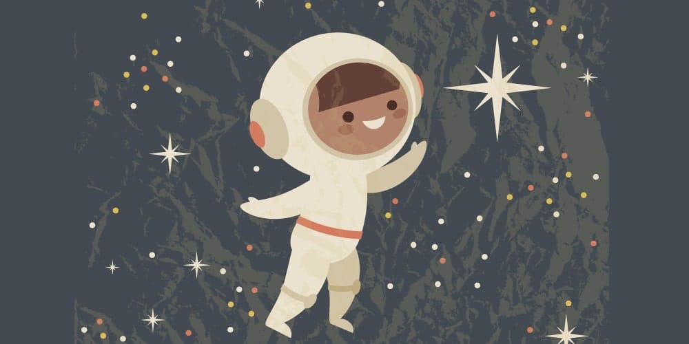 Retro Poster With an Astronaut Child