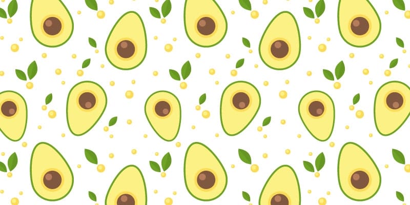 Seamless Pattern with Fresh Avocado