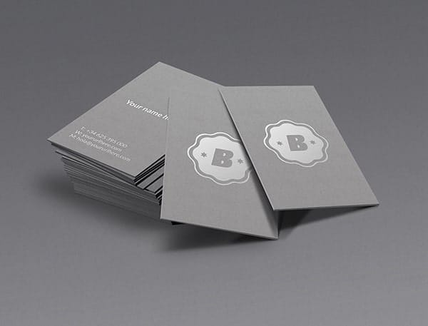 Silver Business Card Mockup
