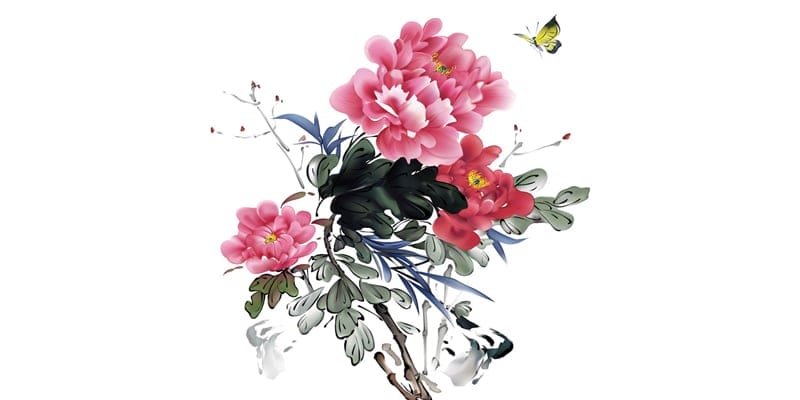 Traditional Chinese Bird and Flower