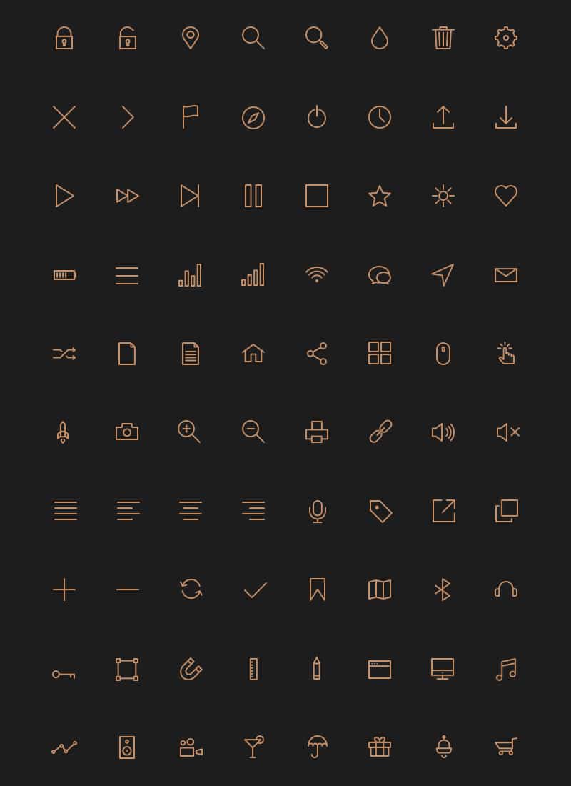 80 Stroke Icons Font