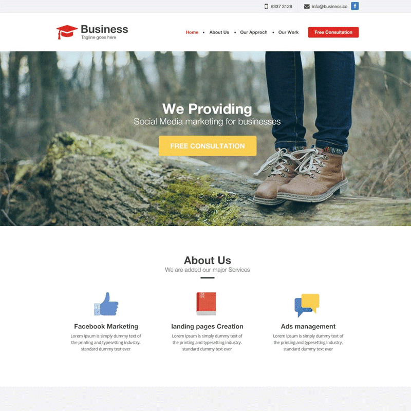 Agency Business Website Template PSD
