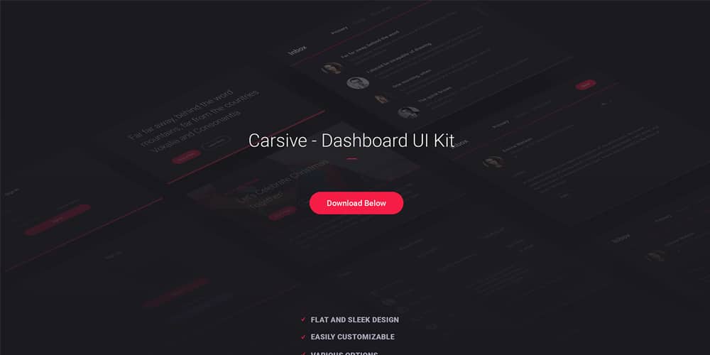 Free Dashboard UI Design PSD 44 Carsive Dashboard UI Kit PSD