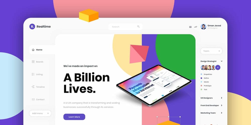 Free Dashboard UI Design PSD 126 Creative Dashboard Design