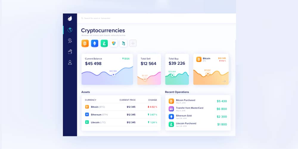 Free Dashboard UI Design PSD 127 Crypto Dashboard