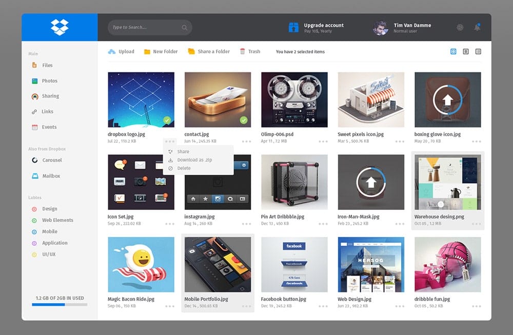 Free Dashboard UI Design PSD 73 Dropbox Redesign Dashboard UI PSD
