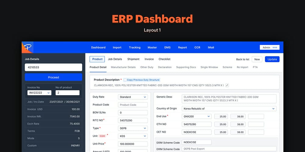 Free Dashboard UI Design PSD 119 ERP Dashboard