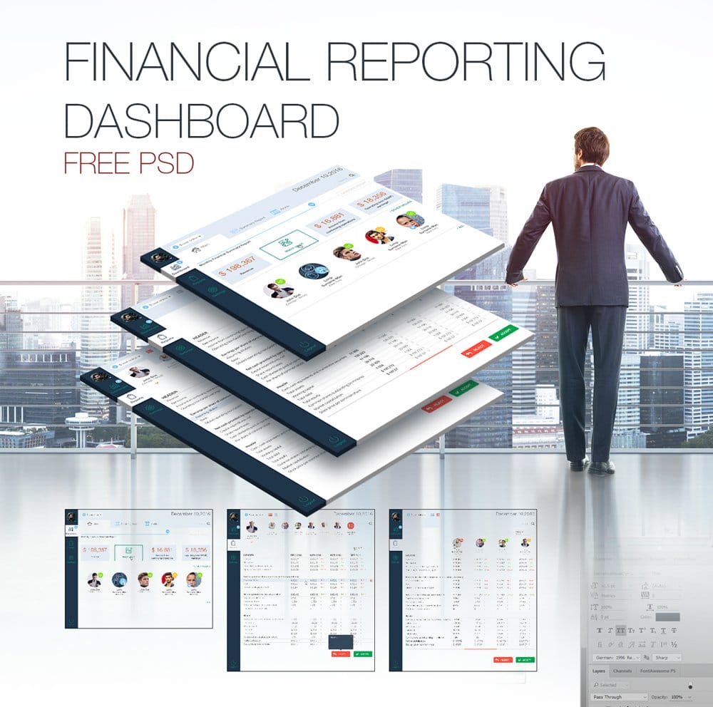 Financial Reporting Dashboard UI PSD
