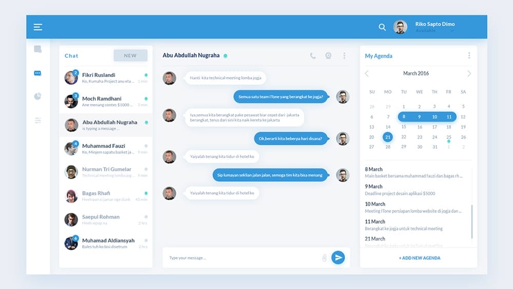 Free Dashboard UI Design PSD 56 Free Chat Dashboard PSD