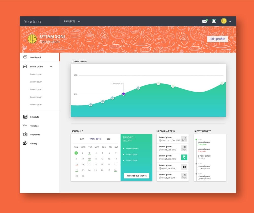 Free Dashboard UI Design PSD 35 Free Dashboard Design PSD