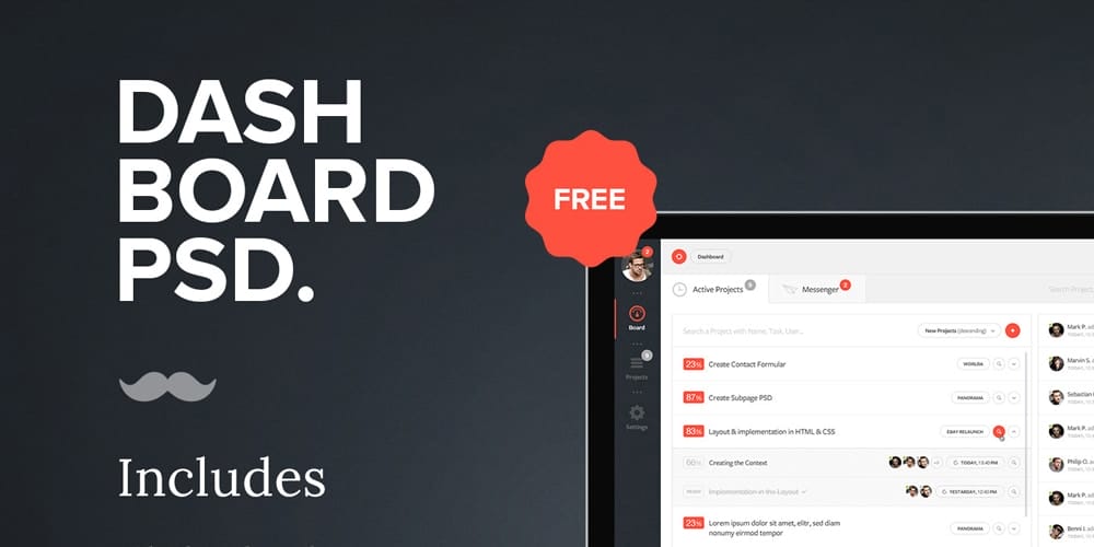 Free Dashboard UI Design PSD 85 Free Dashboard PSD