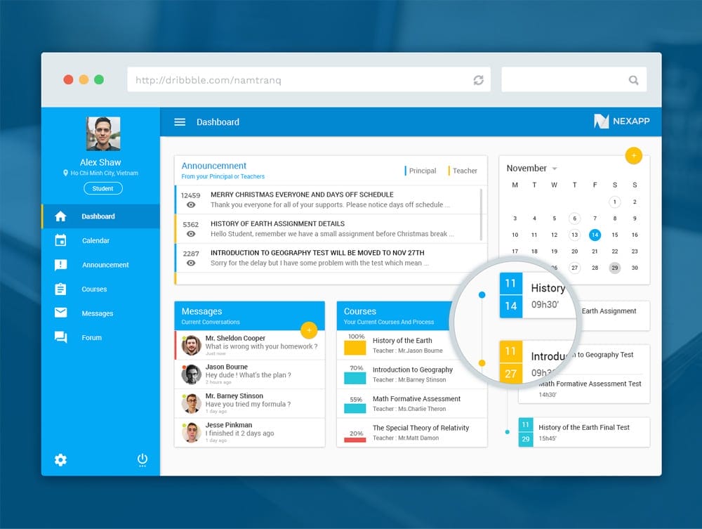 Free Dashboard UI Design PSD 63 Free Education Dashboard UI PSD