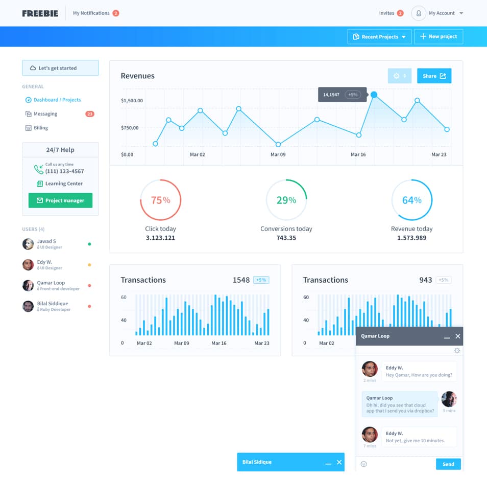 Free Dashboard UI Design PSD 94 Freebie-dasboard