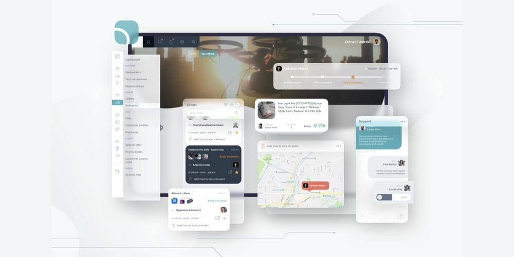 Free Dashboard UI Design PSD 124 Obinet Orders Managment Dashboard CRM UI