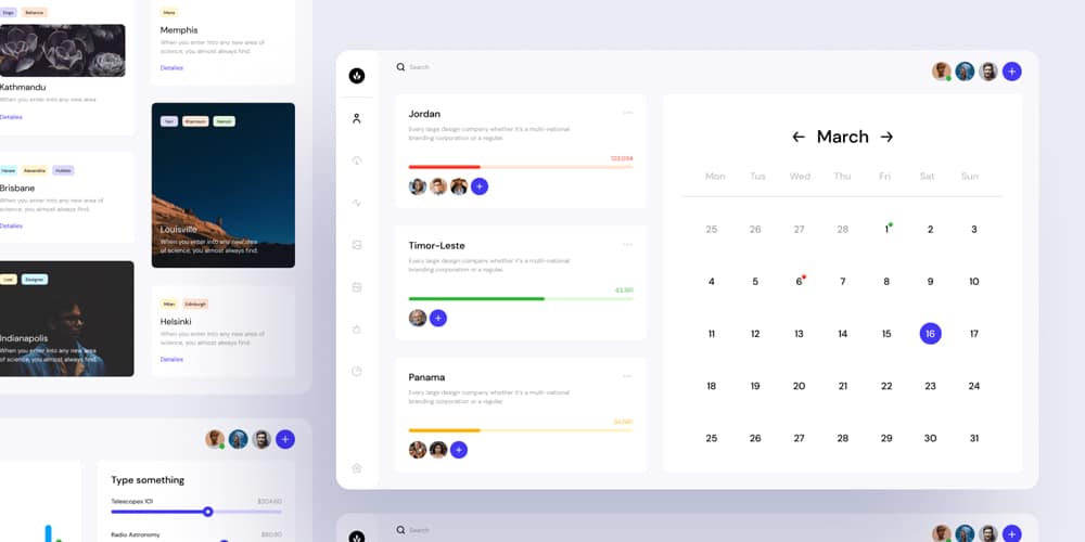 Free Dashboard UI Design PSD 133 Open Source Dashboards UI Kit
