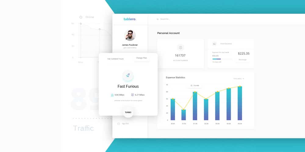 Free Dashboard UI Design PSD 104 Personal Account Dashboard PSD