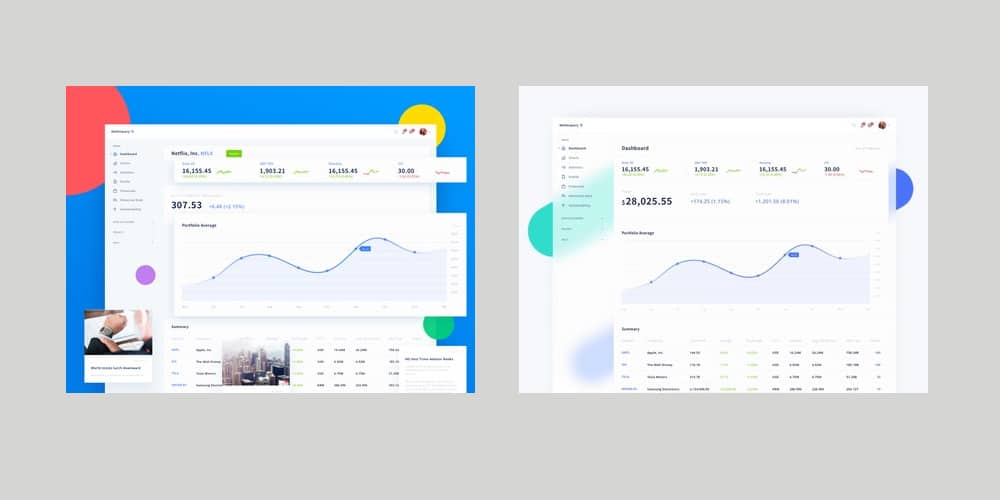 Free Dashboard UI Design PSD 140 Walletquery Dashboard UI Kit