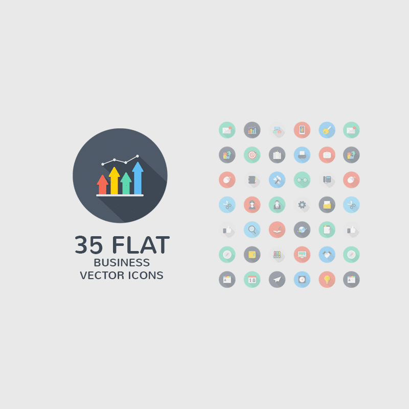 Beautiful Flat style icon set