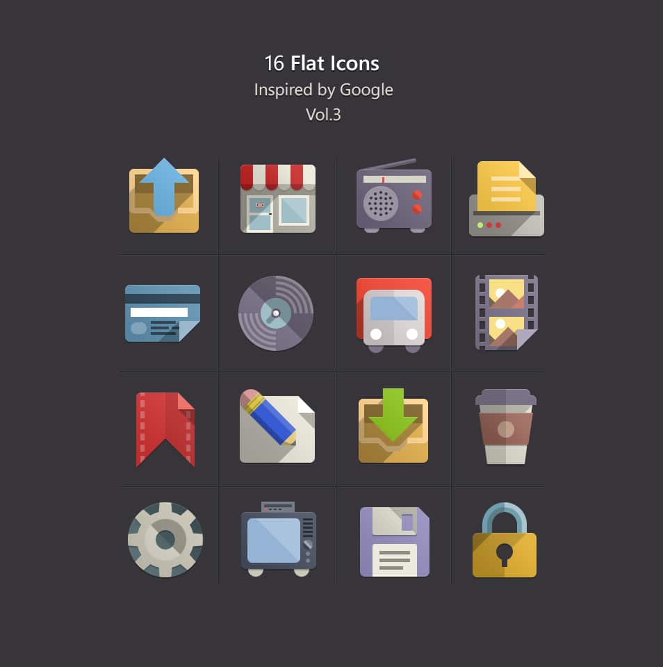 Flat Design Icons Set Vol3