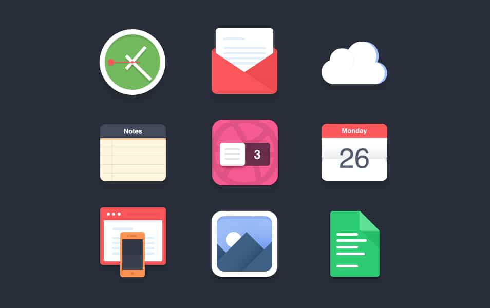 Flat icons PSD #2