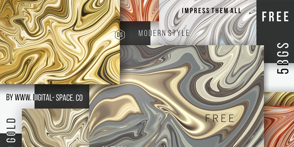 Free Detailed Liquid Gold Backgrounds