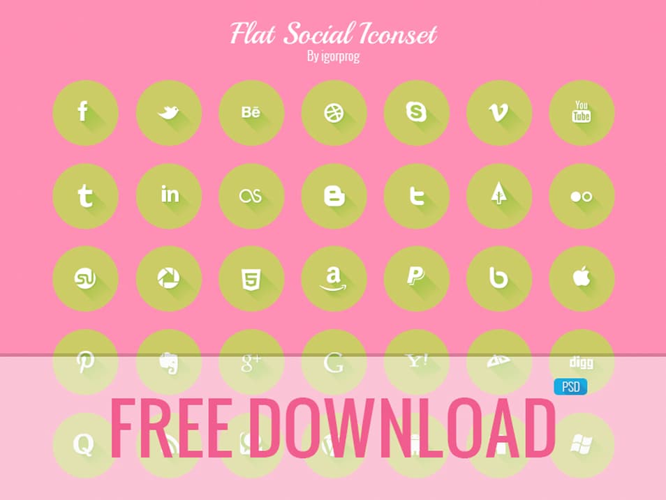 Free Flat Social Iconset