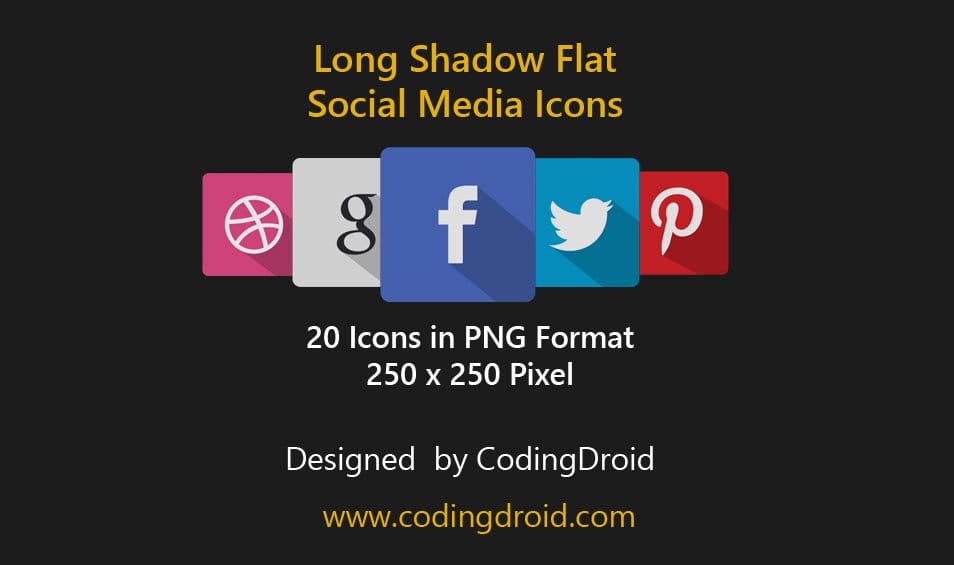 Free Long Shadow Flat Social Media Icon