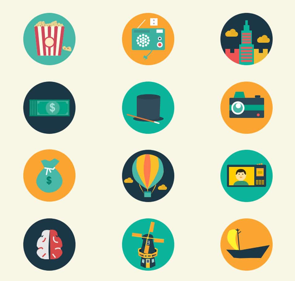 Meroo Icons – 110 flat coloured PSD icons