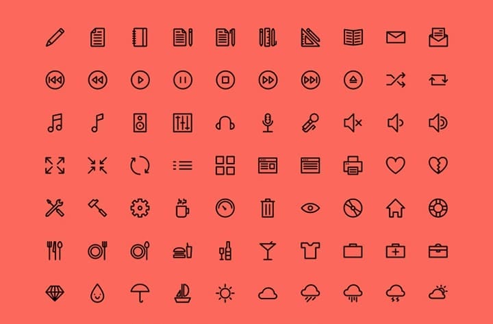 simple line icon fonts