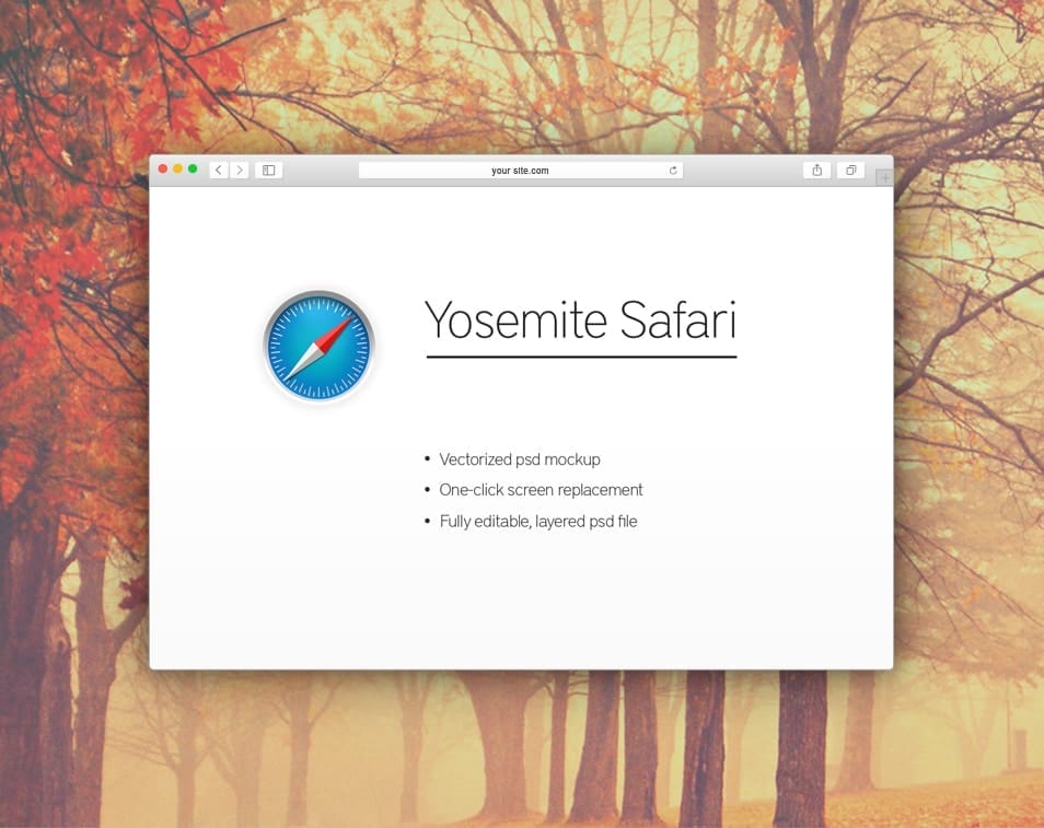 Yosemite Safari Browser Mockup