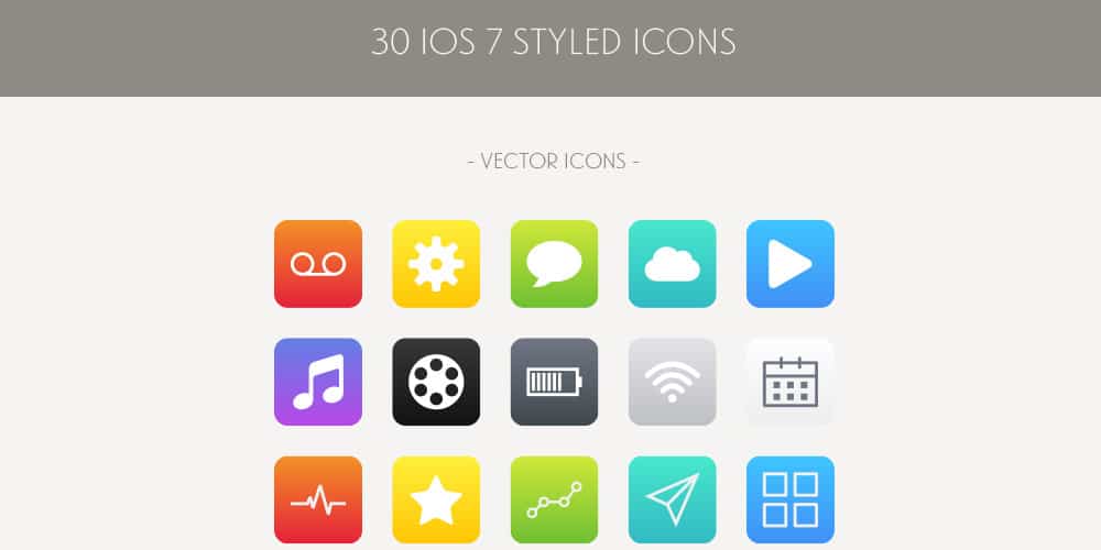 iOS Styled Vector Icons