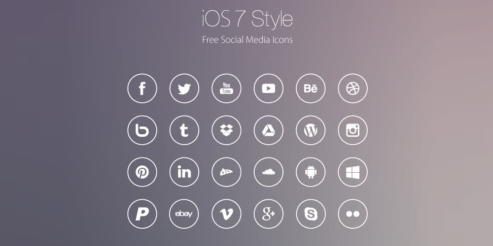 iOS7 Style Social Media Icons