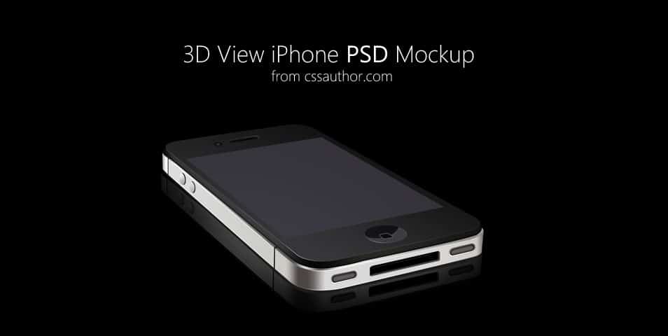 3D View iPhone PSD Mockup