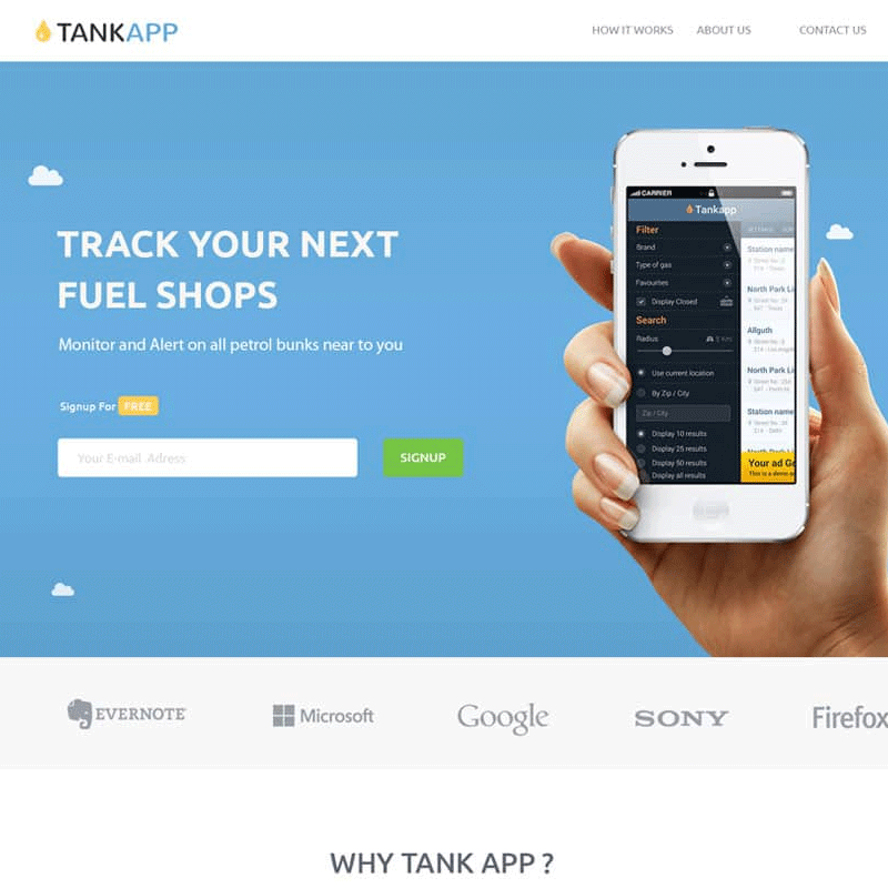 App Landing Page Website Design PSD