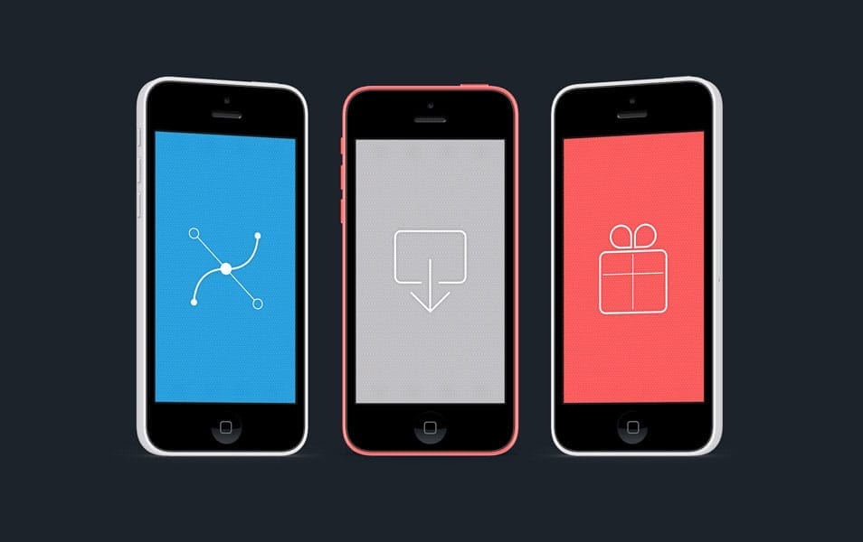 Colourful iPhone 5C mockups